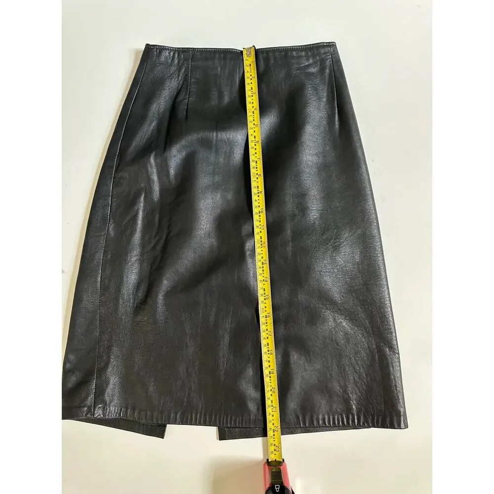 Vintage Black Leather Skirt by Contempo Casuals size 4